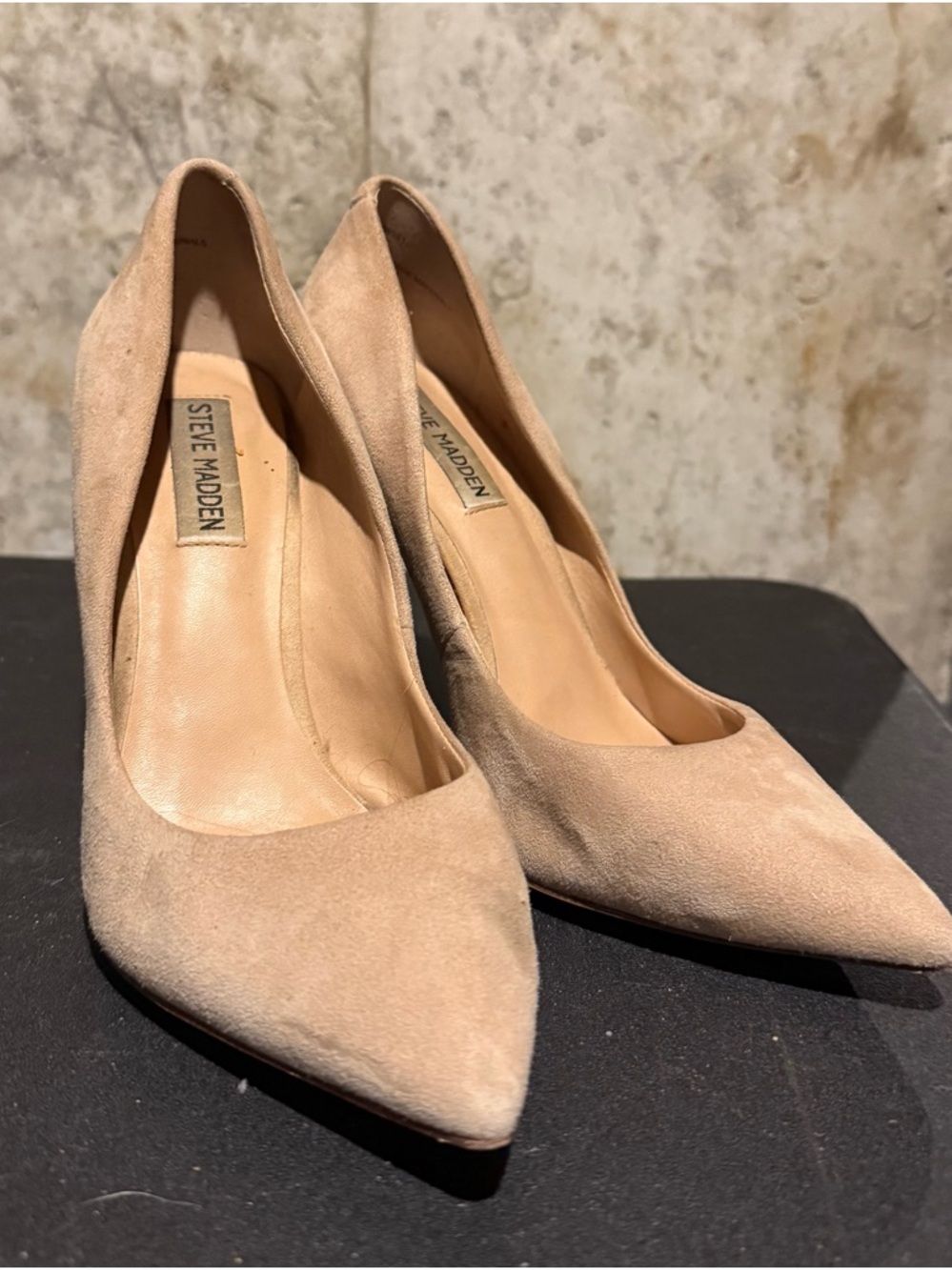 Steve Madden Blush Suede Pointed-Toe Pumps